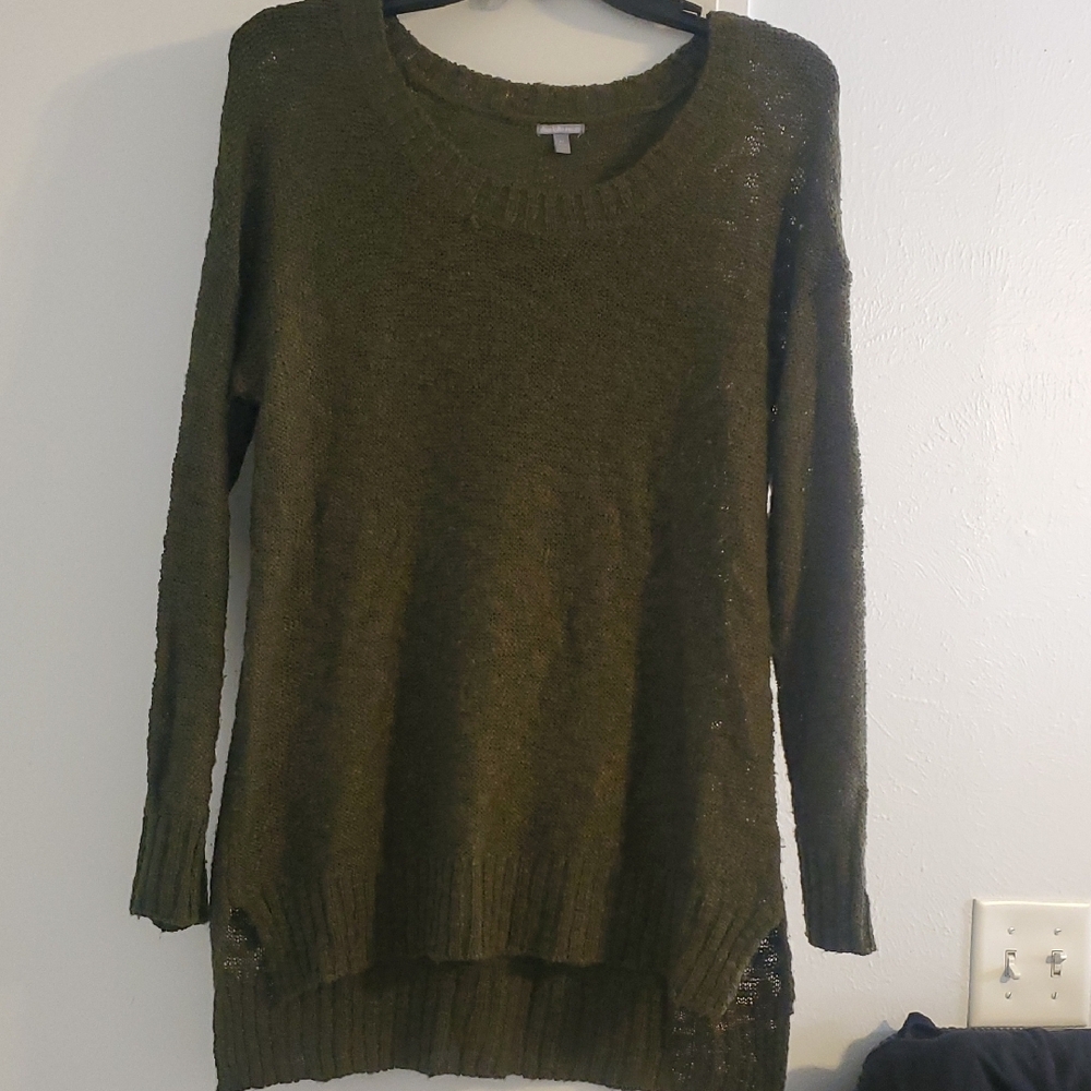 Charlotte Russe Green Crew Neck Sweater Relaxed Fit